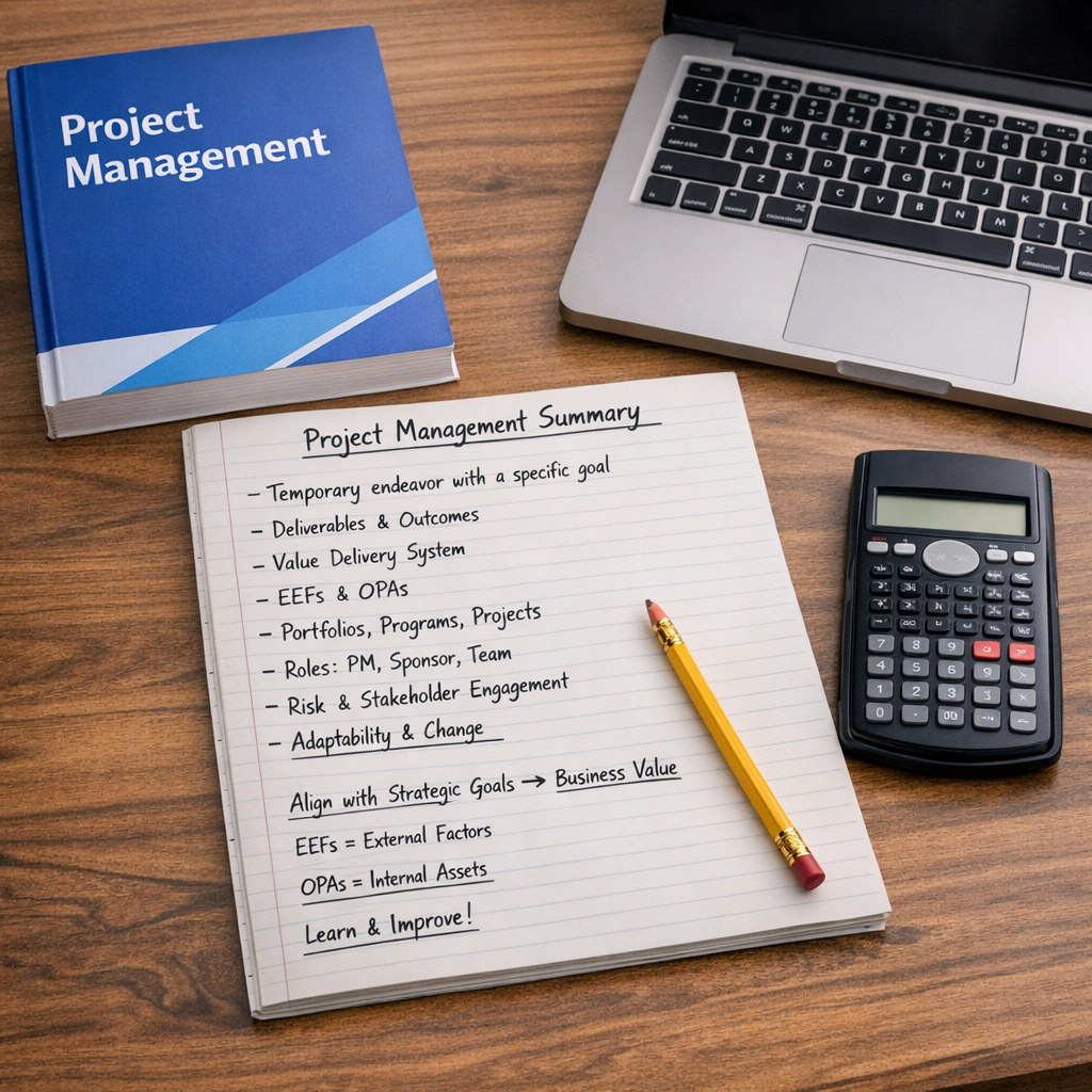 Cheat Sheet on the PMBOK® Guide, The Std for PM, Section 1 & 2